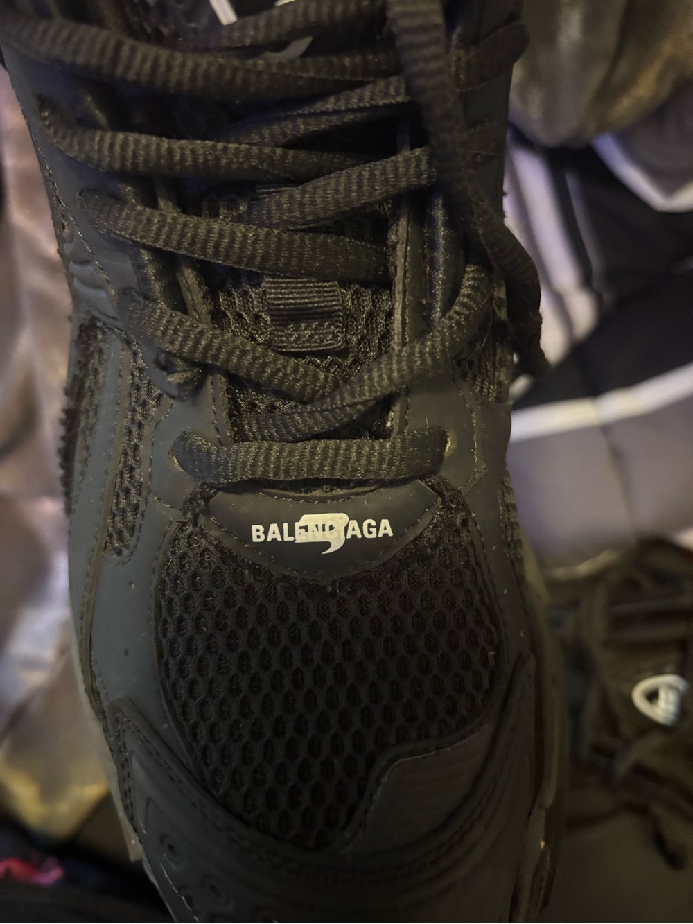 Balenciaga Black Layered Tech Runner Sneakers - Picture 7 of 7